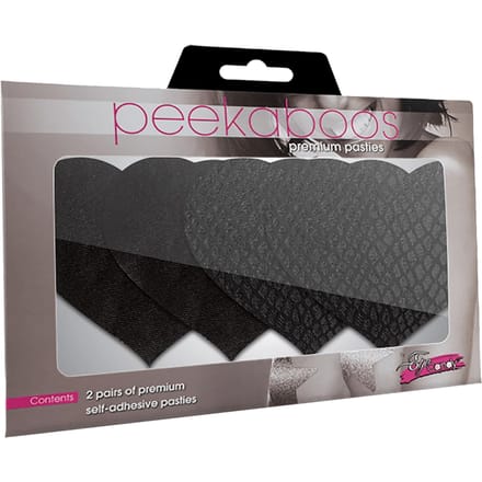 Peekaboo Sexy Pasties klassiek Hearts - Zwart