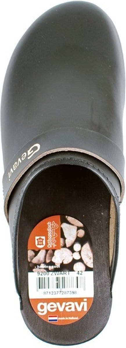 Open Schoenklomp Hout | Zwart | Gevavi  9200 | Maat 43