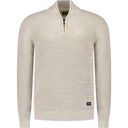 NZA - Ecru katoenen half zip trui
