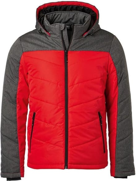 James and Nicholson Heren Winterjas (Rood/Anthraciet-Melange)