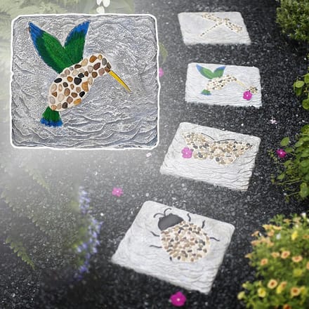 Stapstenen Tuin - Sierstenen Pad - Decoratief Pad - Handgesneden Steen - 31 cm Lengte - Naturel