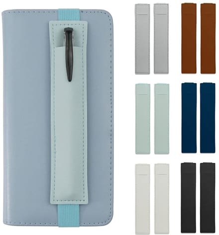 Allecto - pennenhouder - herbruikbaar - PU-leer - gekleurd - notebook - voor afsprakenplanner - 12 stuks