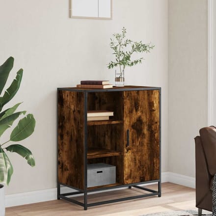 vidaXL - Dressoir - 62x35x76 - cm - bewerkt - hout - gerookt - eikenkleurig