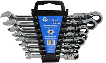 GEKO Flexibele ratelsleutelset - 72-tands - 8-delig - 8-22 mm - Chroom vanadium