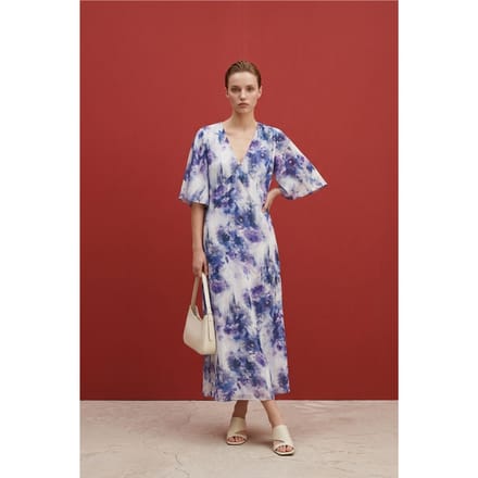 Abstracte Print Midi Jurk