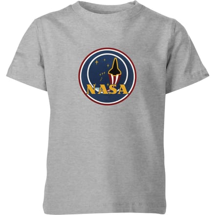 NASA JM Patch Kinder T-shirt - Grijs - 122/128 (7-8 jaar)