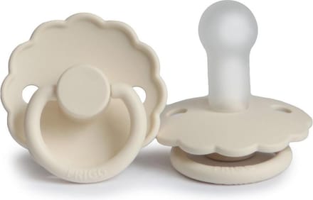 Frigg fopspeen siliconen Daisy - cream / 6-18 maanden
