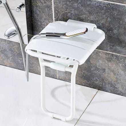 Opklapbare Douchestoel - Douche Kruk Muur - Veilig Douchen - Wandmontage - Opvouwbaar - Wit