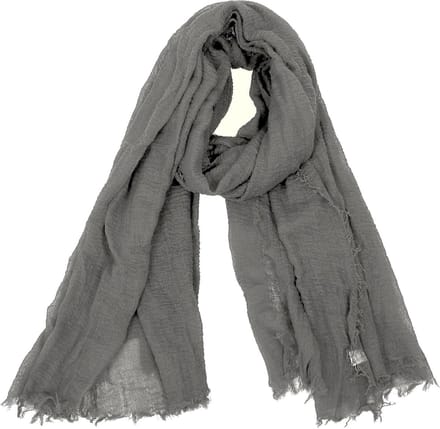 Sjaal - Accessoire - Warmte en Stijl - Fijn Gecrepeerd - 180x90 cm - Grijs