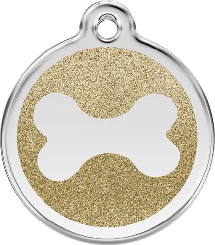 Red Dingo hondenpenning 38 mm bot glitter goudkleurig