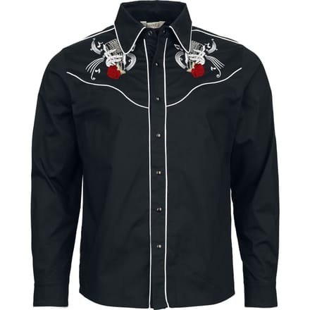 Banned Retro - Rockabilly Longsleeve - Rockabilly Mic - M tot XXL - voor Mannen - zwart
