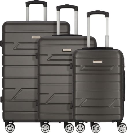 NOWI Bergamo 4 wielen Kofferset 3-delig - Harde bagage - Combinatieslot - anthrazit