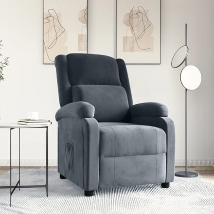 vidaXL - Fauteuil - verstelbaar - fluweel - donkergrijs
