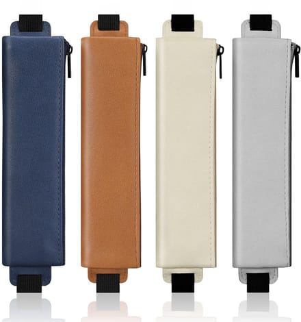 Allecto - Elastische etui - Pennen etui - Verstelbare elastiek - PU-leer - Geschikt voor studenten - 4 stuks