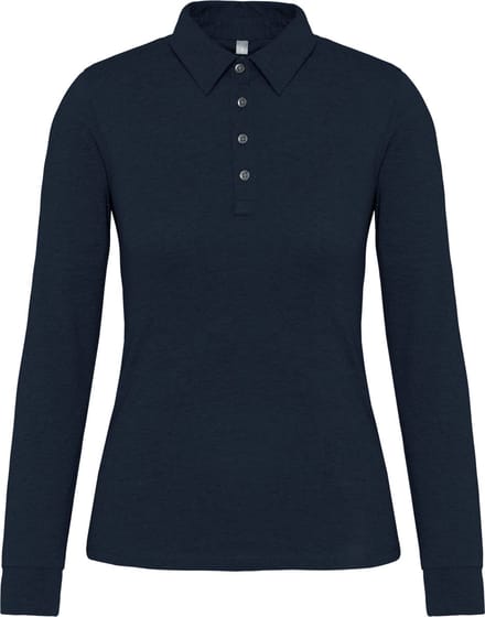 Kariban Damespolo lange mouwen van jersey K265 - Navy - M