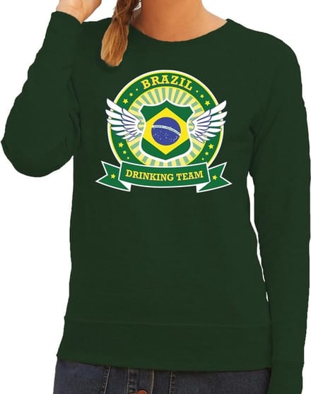 Groen Brazil drinking team sweater groen dames - Brazilië kleding L