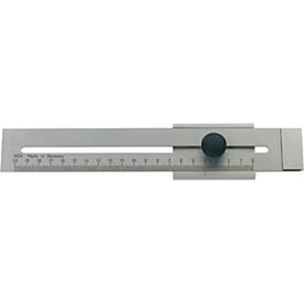 Afschrijfliniaal mat verchroomd 250 mm