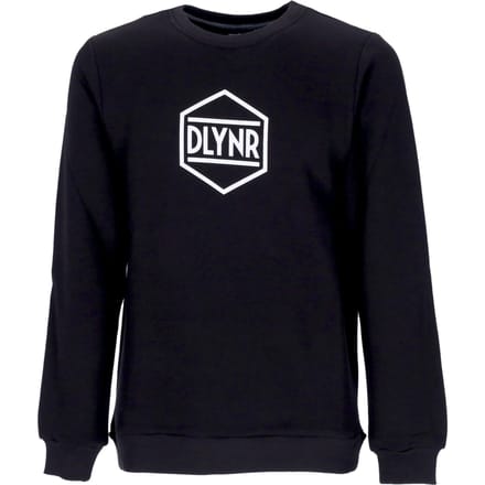 Herensweatshirt met ronde hals, logo zwart