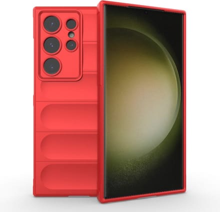 Hoesje geschikt voor Samsung Galaxy S23 Ultra - Techsuit Magic Shield Silicone Back Cover - Rood