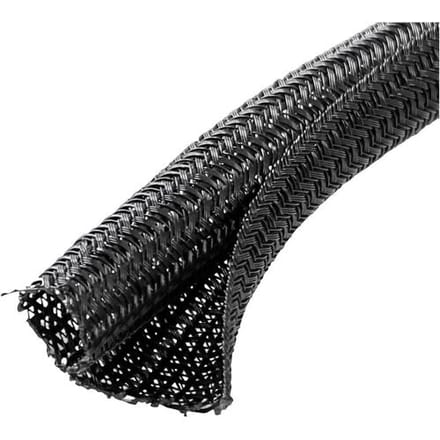 Quadrios 23CA171 Gevlochten slang Zwart Polyester 32 tot 33 mm per meter