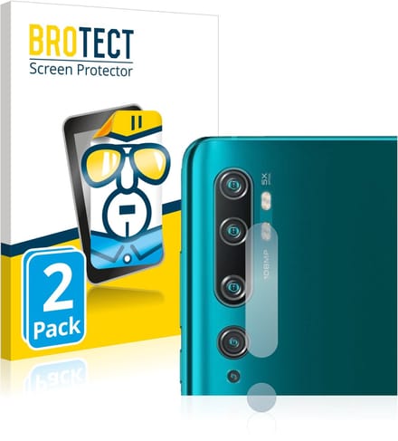 BROTECT - Screenprotector voor Xiaomi Mi Note 10 Pro (ALLEEN Camera Lens) - Folie Beschermfolie transparant 2 Stuks