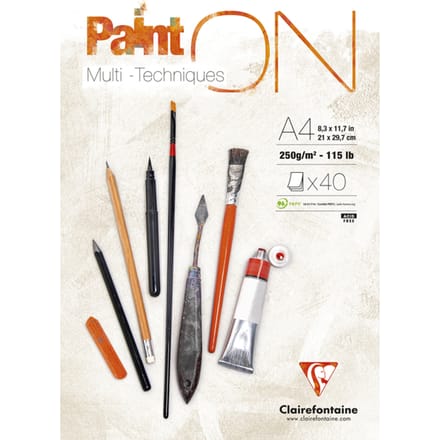 Clairefontaine - Paint ON - Multi-Techniek Pad - Schilderpapier - 250g - A4 - 40 Vellen