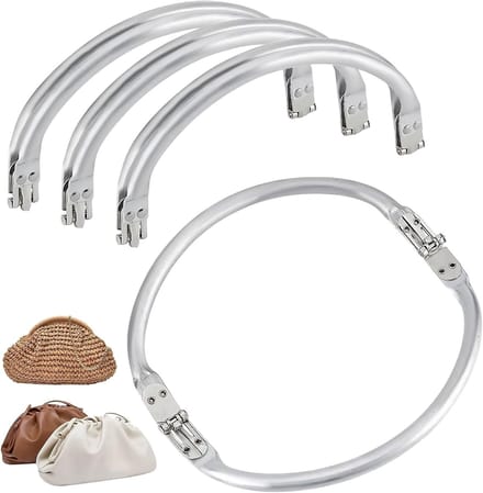 Set van 4 U-vormige Tas Handgrepen, 19 x 9.5 cm, Ideaal voor DIY Tasprojecten, Tas Frame Sluiting en Clutch Ontwerpen