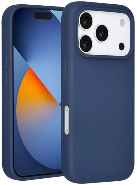 Backcover - Premium Liquid Silicone Soft Hoesje - Geschikt voor: iPhone 17 Pro Max - Donker blauw