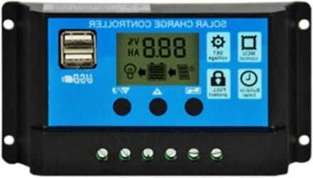 Zonne Laadregelaar - Solar Regulator - Energie Beheer - Industriële Microcontroller - 30A - Blauw