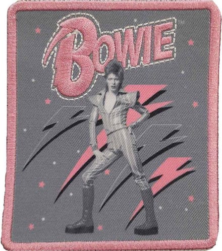David Bowie - Pink Flash Woven Logo Patch - Multicolours