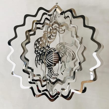 Nature's Melody Cosmo Spinner Haan  roestvrij staal  ca.13cm / 5" ROOSTER