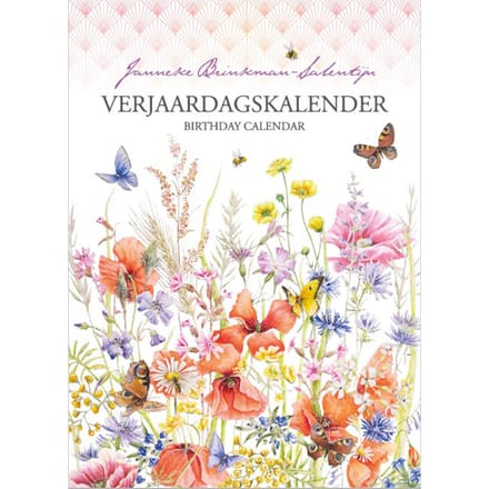 Janneke Brinkman Verjaardagskalender - Klaproos met vlinder - 18x25cm
