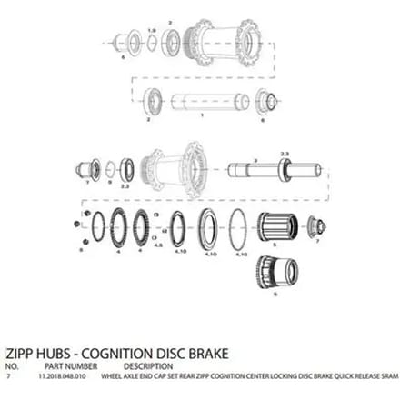 Achterwielasuiteinden Zipp cognition db Sram