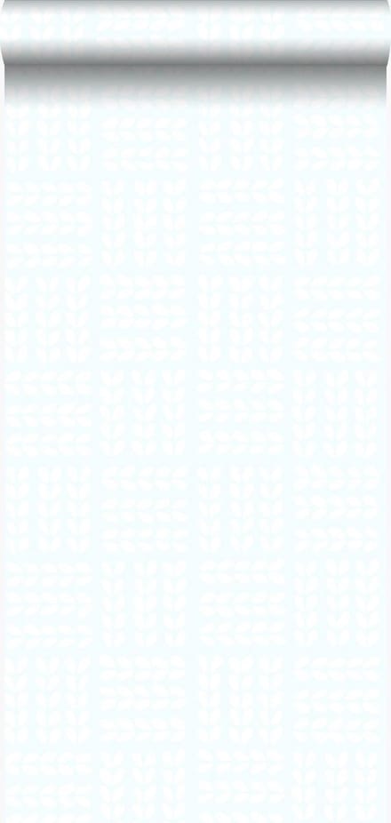 Origin Wallcoverings behang scandinavische blaadjes mat wit en mintgroen - 347498 - 53 cm x 10,05 m