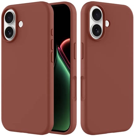 MobyDefend Hoesje - Geschikt voor iPhone 17 - Matte Siliconen Backcover - Terracotta