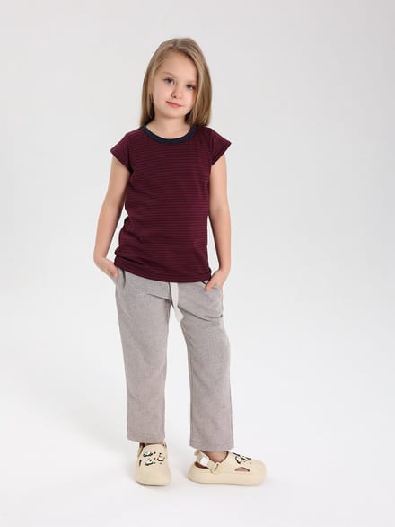 RobyKris Meisjes Broek - Katoen - Lichtbruin - Maat 110-116