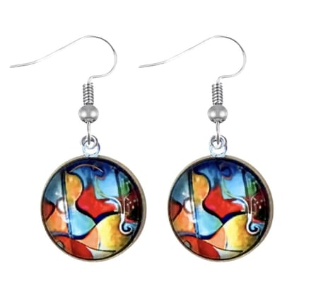 Zilver- Rivka- oorbellen -rood - Charme Bijoux