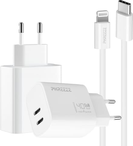 Phreeze usb C oplader met kabel geschikt voor iPhone en iPad snellader 1m