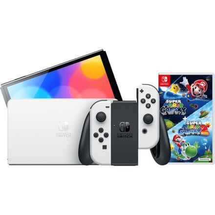 Nintendo Switch OLED Wit + Super Mario Galaxy 1+2