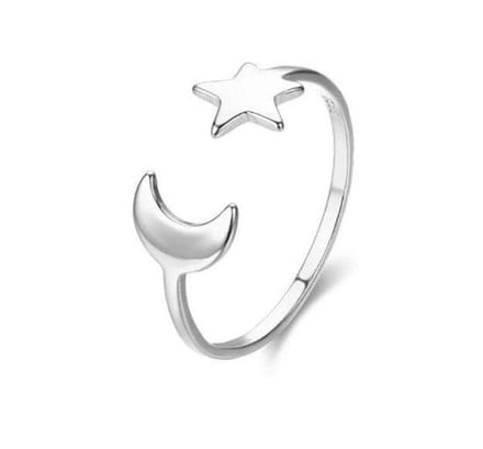 Jomide Ring maan ster Boho - Verstelbaar - Zilver