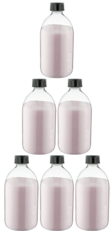Scrubzout Rozen - 650 gram - Fles met zwarte dop - set van 6 stuks - Hydraterende Lichaamsscrub