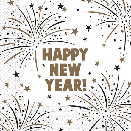 Wefiesta - Servetten - Happy New Year sparkle 33 cm - 20 stuks
