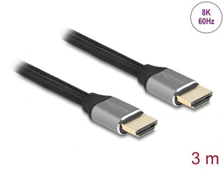 Delock Ultra High Speed HDMI Cable 48 Gbps 8K 60 Hz grey 3 m certified