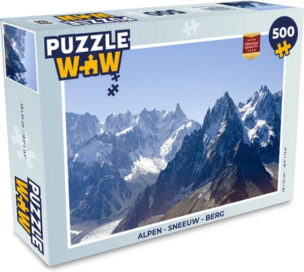 Puzzel Alpen - Sneeuw - Berg - Legpuzzel - Puzzel 500 stukjes