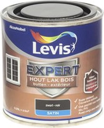 Levis - Expert Hout Lak Buiten Satin - Zwart - 0,25 L
