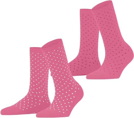 Esprit Fine Dot 2-Pack gedessineerd katoen multipack sokken dames roze - maat 35-38