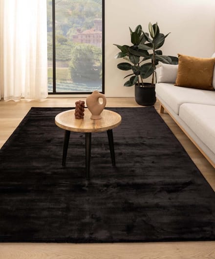 Viscose vloerkleed - Pearl zwart 80x150