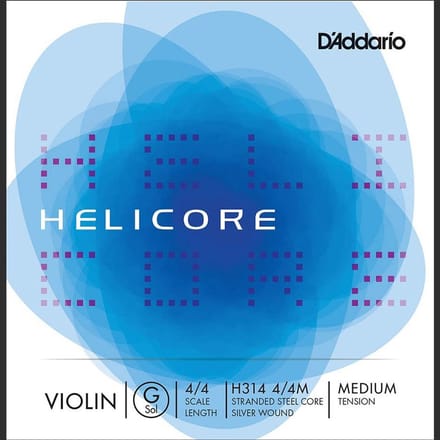 D'Addario H314-44M violin string G-4 4/4, medium, silver wound