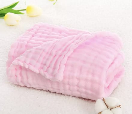 IL BAMBINI - Inbakerdoek - 6 laags mousseline deken voor pasgeboren baby - Roze
