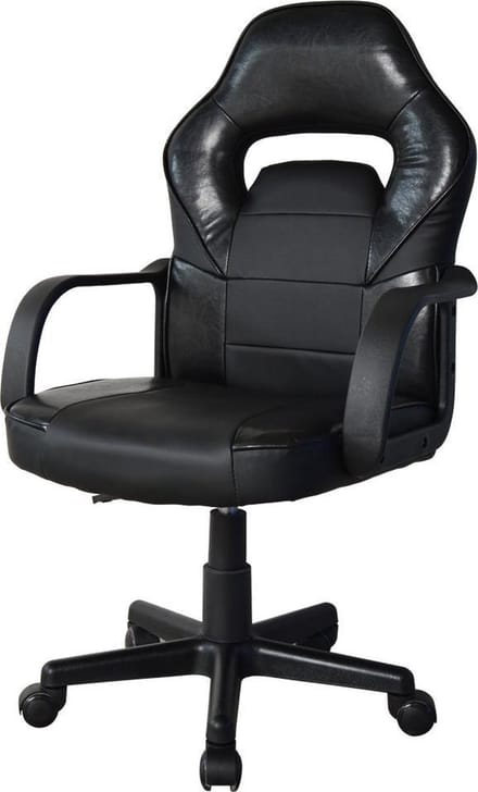 Bureaustoel Thomas junior - gamestoel racing gaming stijl - hoogte verstelbaar - zwart